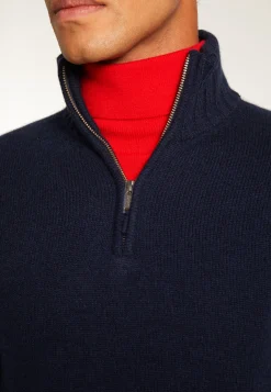 Montagut Pulls-Pull camionneur en cachemire 6 fils - Emiliano duo 05-Bleu marine