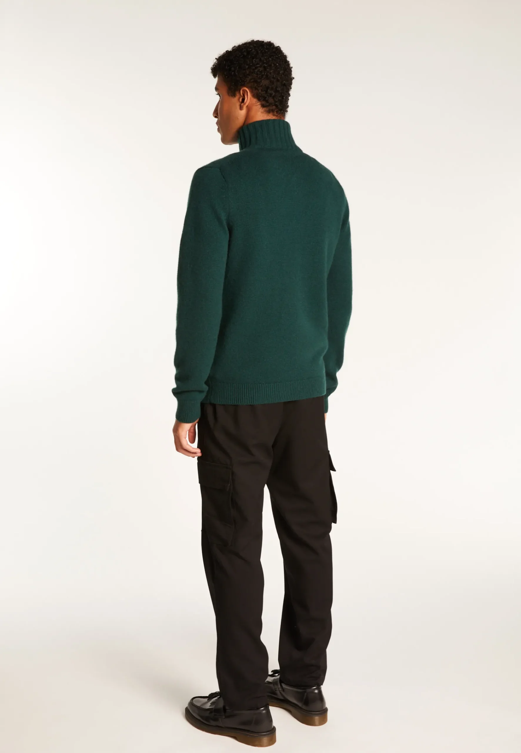 Montagut Pulls-Pull camionneur en cachemire 6 fils - Emiliano duo 21-Vert foncé