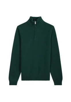 Montagut Pulls-Pull camionneur en cachemire 6 fils - Emiliano duo 21-Vert foncé