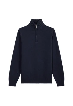 Montagut Pulls-Pull camionneur en cachemire 6 fils - Emiliano duo 05-Bleu marine