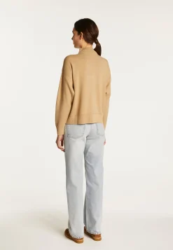 Montagut Pulls-Pull camionneur en laine melangée - Felicity 13-Beige moyen