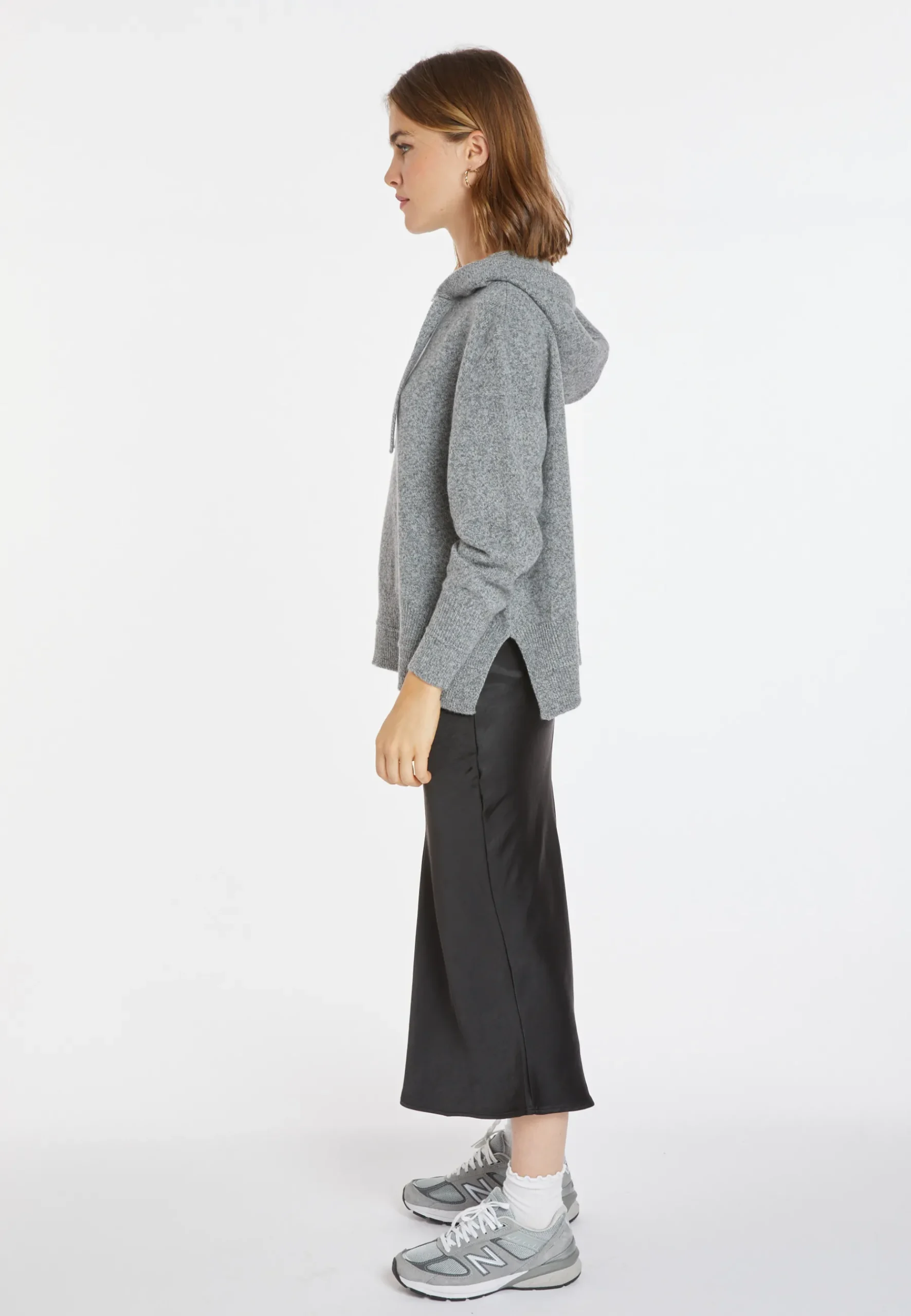 Montagut Pulls-Pull capuche laine et cachemire - Cassia 09-Gris moyen