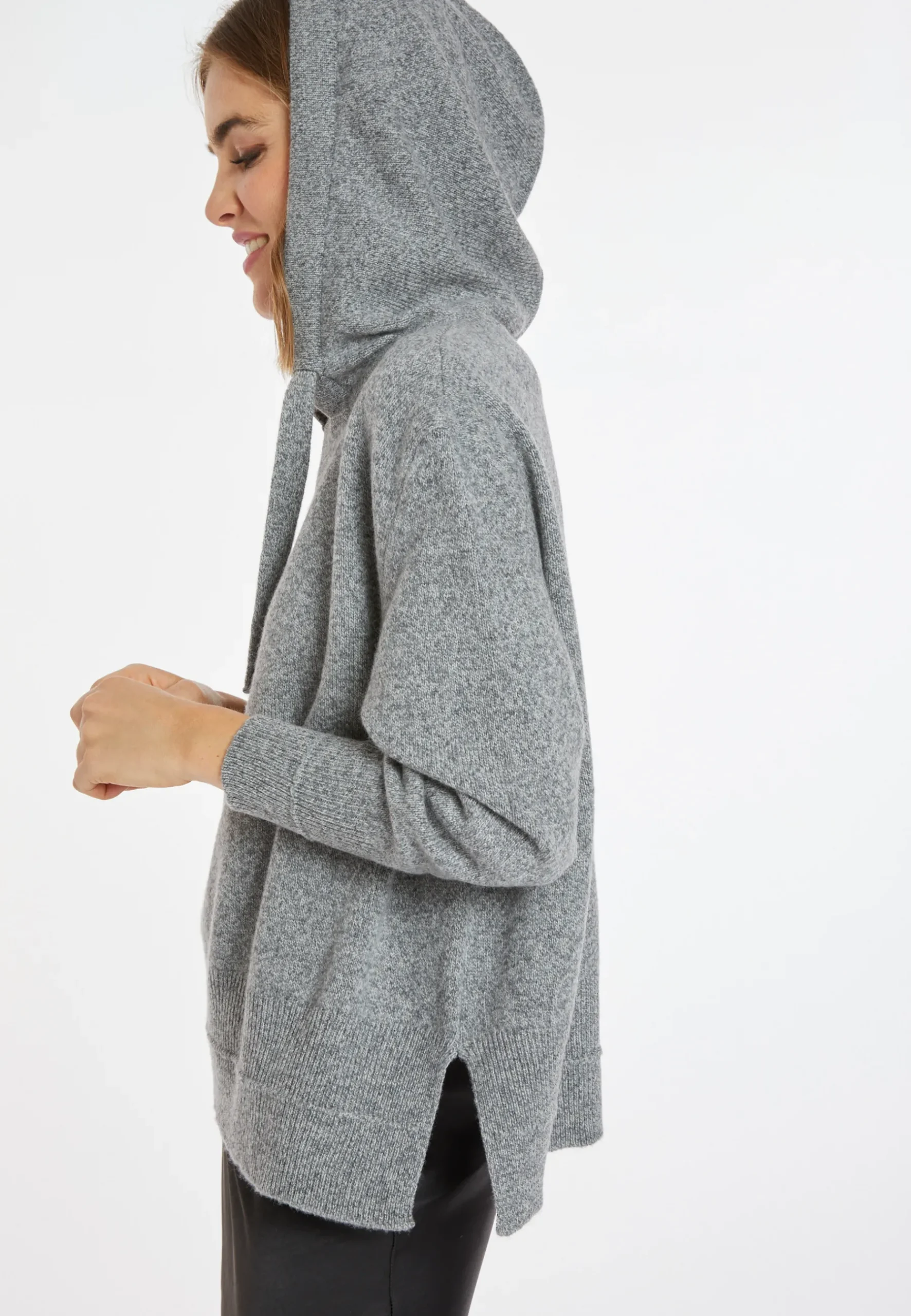 Montagut Pulls-Pull capuche laine et cachemire - Cassia 09-Gris moyen