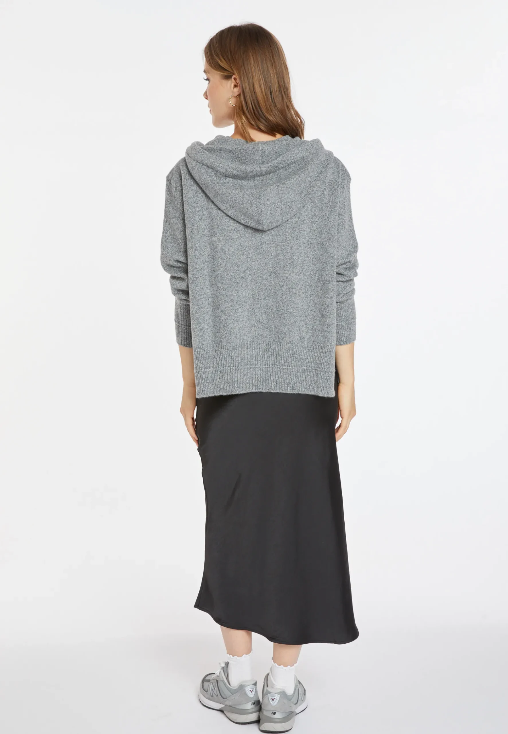 Montagut Pulls-Pull capuche laine et cachemire - Cassia 09-Gris moyen