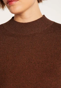 Montagut Pulls-Pull chaussette en laine mérinos col montant - Ginette 20-Rouge foncé