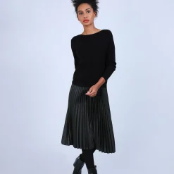 Montagut Les Incontournables-Pull col bateau en cachemire - Bal 01-Noir