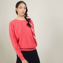 Montagut Pulls-Pull col bateau en coton cachemire - Felice 24-Rose clair