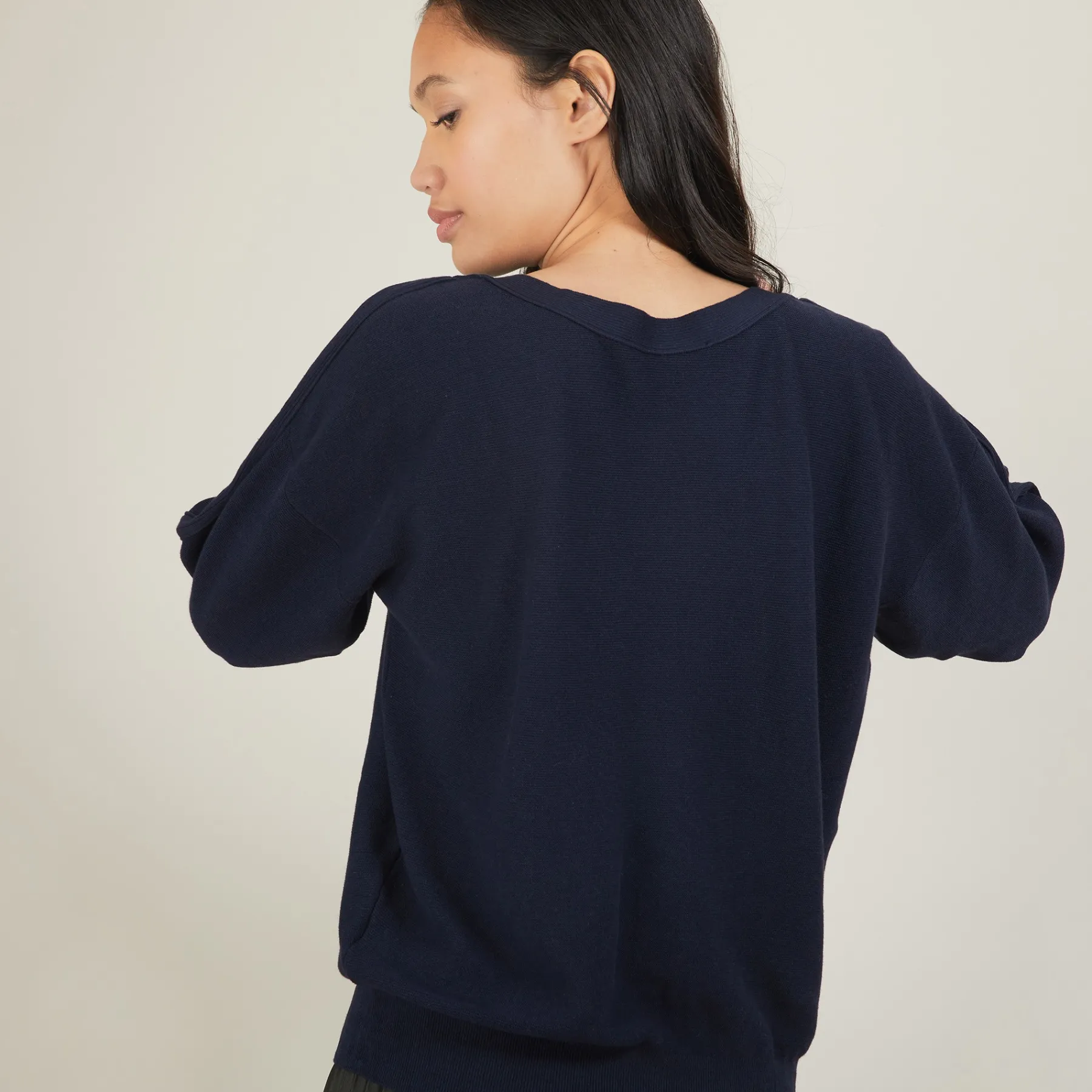 Montagut Pulls-Pull col bateau en coton cachemire - Felice 05-Bleu marine