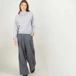 Montagut Pulls-Pull col boutonné en cachemire - Gretel bis 09-Gris moyen