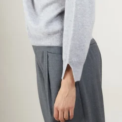 Montagut Pulls-Pull col boutonné en cachemire - Gretel bis 09-Gris moyen