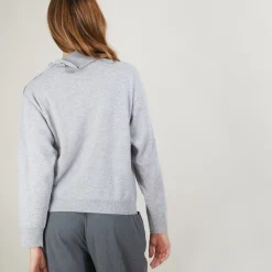 Montagut Pulls-Pull col boutonné en cachemire - Gretel bis 09-Gris moyen