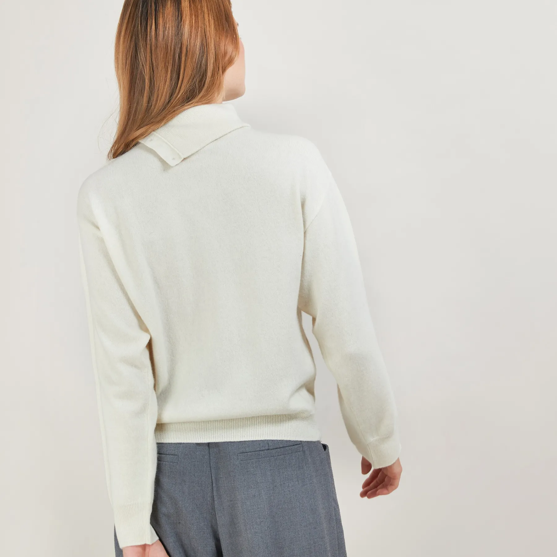Montagut Pulls-Pull col boutonné en cachemire - Gretel bis 82-Ecru