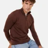 Montagut Pulls-Pull col camionneur avec logo en laine mérinos - Ryan 47Marron foncé