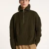 Montagut Pulls-Pull col camionneur en gros coton - Bill 83-Kaki