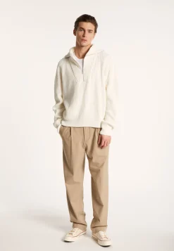 Montagut Pulls-Pull col camionneur en gros coton - Bill 02-Blanc