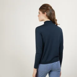 Montagut Pulls-Pull col fantaisie en laine et soie - Florina 10-Gris foncé