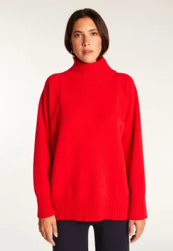 Montagut Pulls-Pull col montant en cachemire - Roxane 52-Rouge