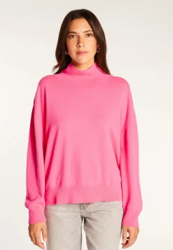 Montagut Les Incontournables-Pull col montant en cachemire - Athena 91-Fuchsia