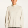 Montagut Les Incontournables-Pull col montant en cachemire - Athena 11-Gris clair