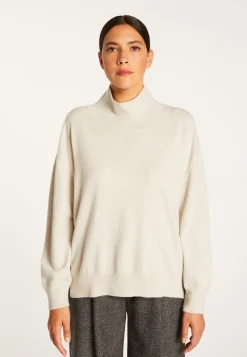 Montagut Les Incontournables-Pull col montant en cachemire - Athena 11-Gris clair