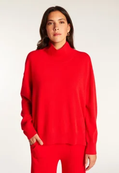 Montagut Les Incontournables-Pull col montant en cachemire - Athena 52-Rouge