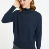 Montagut Les Incontournables-Pull col montant en cachemire - Bassa 05-Bleu marine