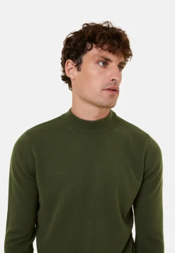 Montagut Pulls-Pull col montant en cachemire - Esteban 83-Kaki
