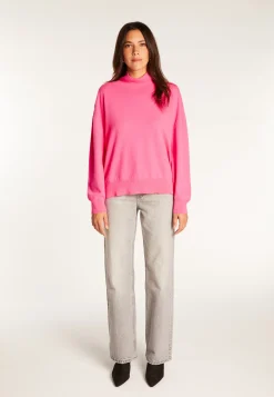 Montagut Les Incontournables-Pull col montant en cachemire - Athena 91-Fuchsia