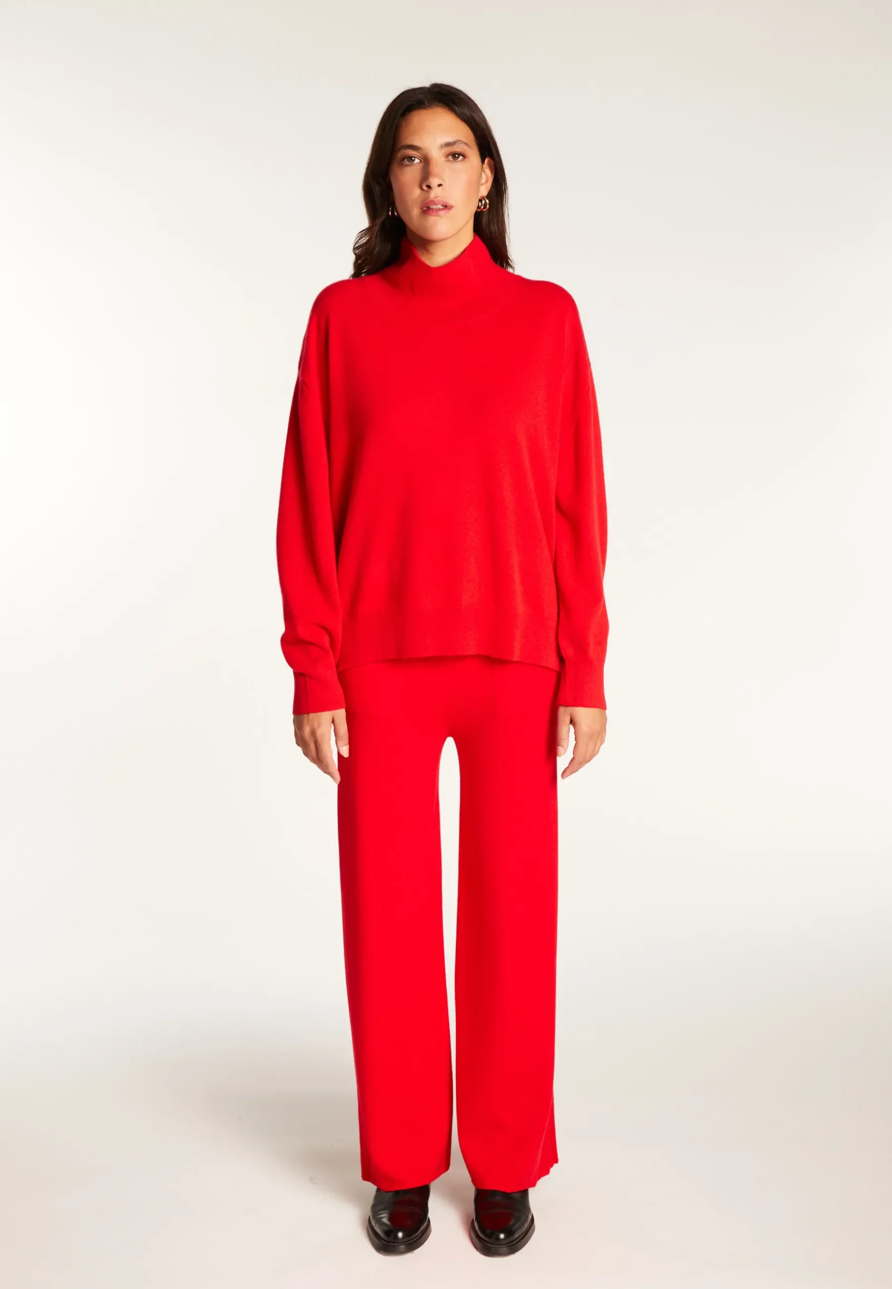 Montagut Les Incontournables-Pull col montant en cachemire - Athena 52-Rouge