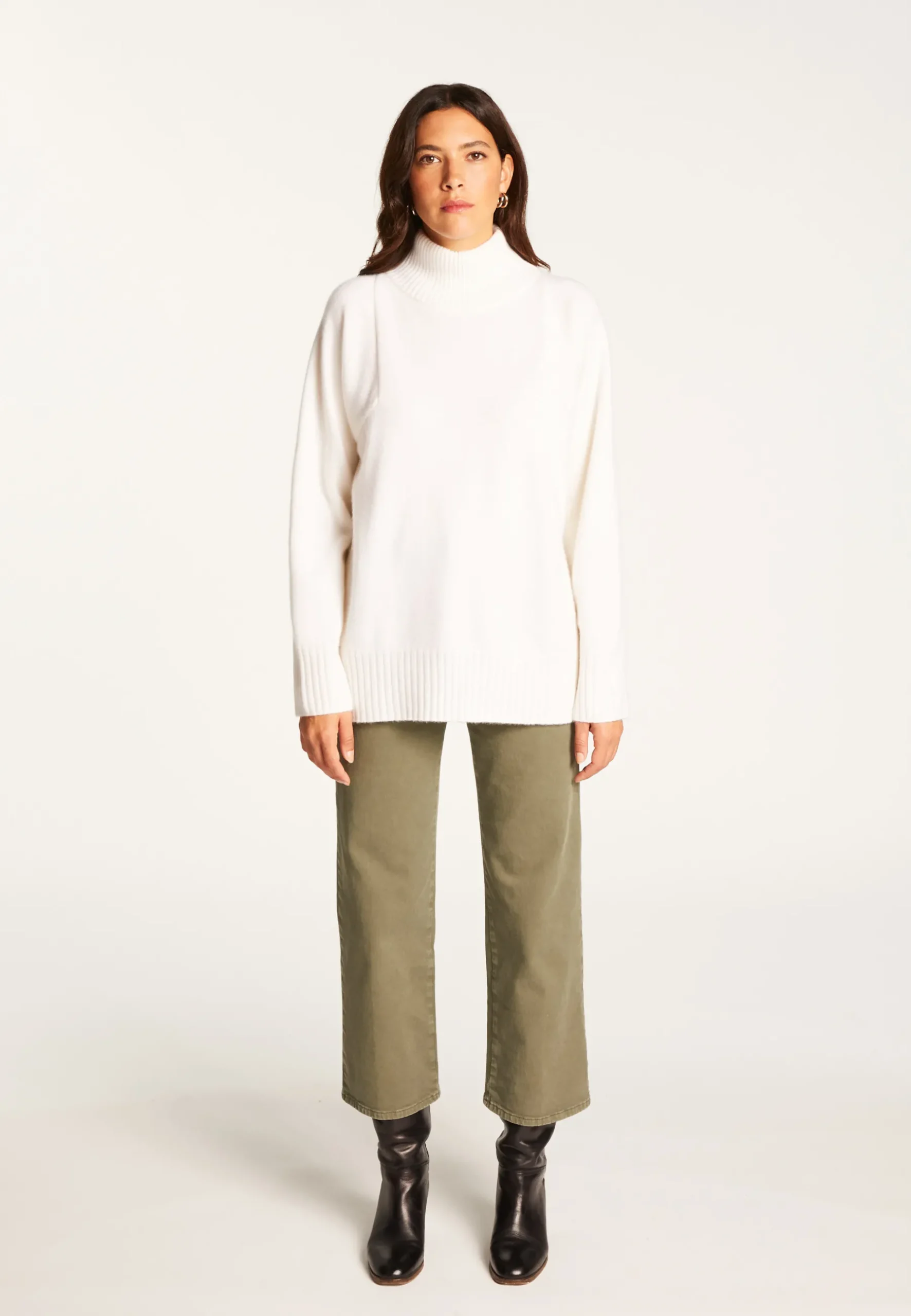 Montagut Pulls-Pull col montant en cachemire - Roxane 82-Ecru