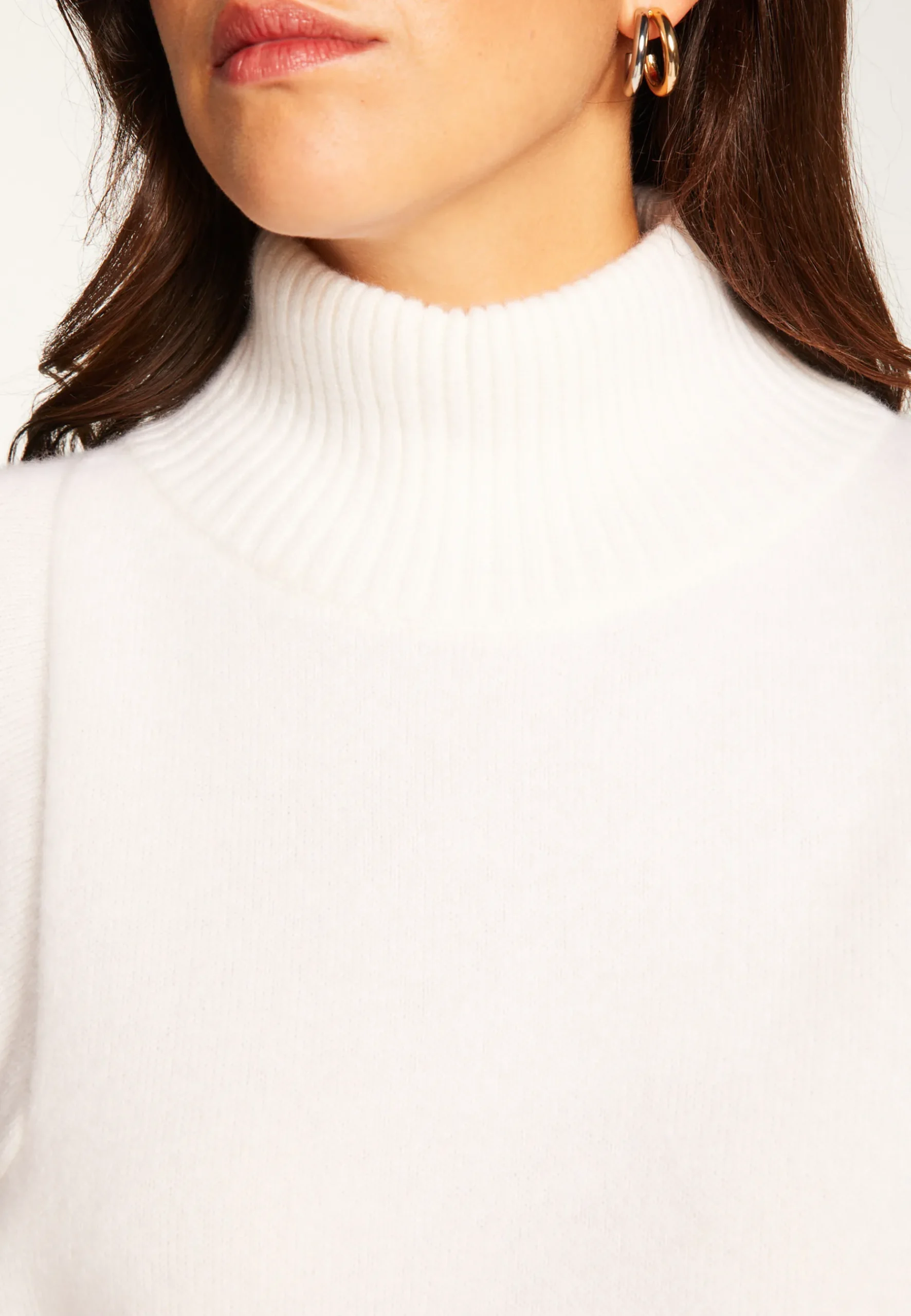 Montagut Pulls-Pull col montant en cachemire - Roxane 82-Ecru