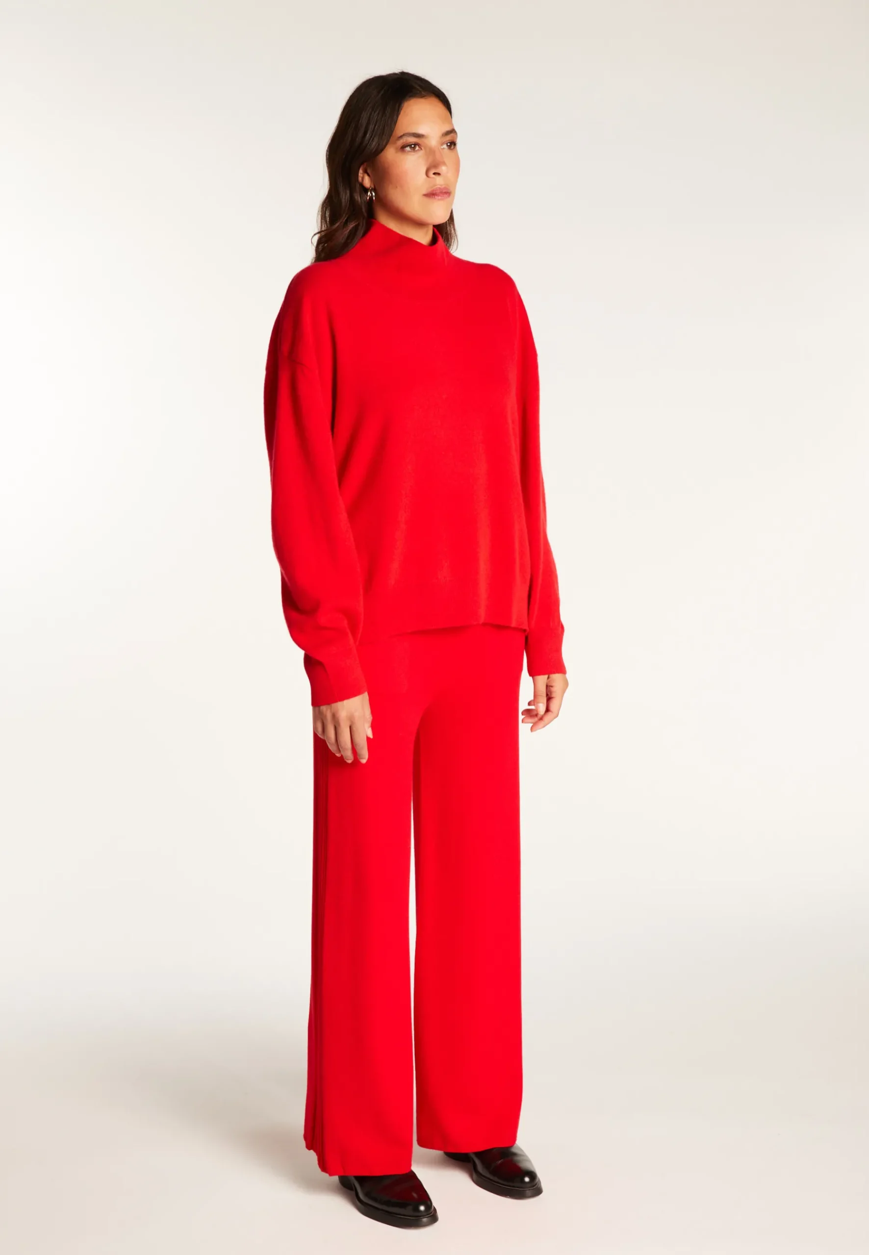 Montagut Les Incontournables-Pull col montant en cachemire - Athena 52-Rouge