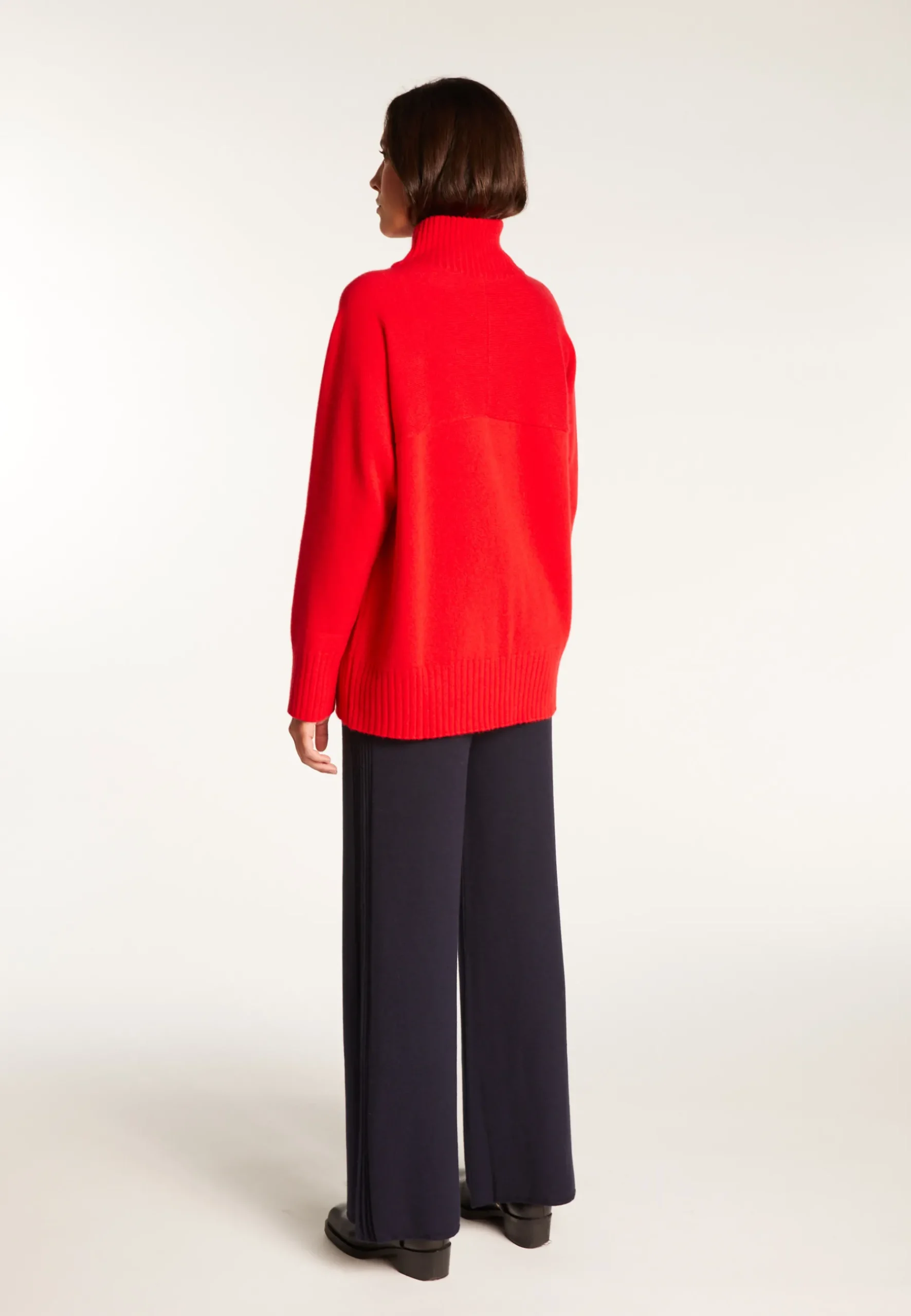 Montagut Pulls-Pull col montant en cachemire - Roxane 52-Rouge