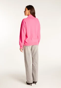 Montagut Les Incontournables-Pull col montant en cachemire - Athena 91-Fuchsia