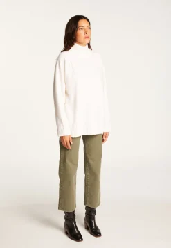Montagut Pulls-Pull col montant en cachemire - Roxane 82-Ecru