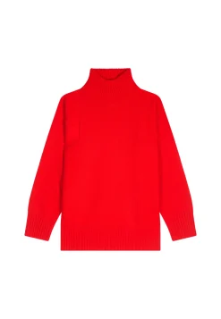 Montagut Pulls-Pull col montant en cachemire - Roxane 52-Rouge