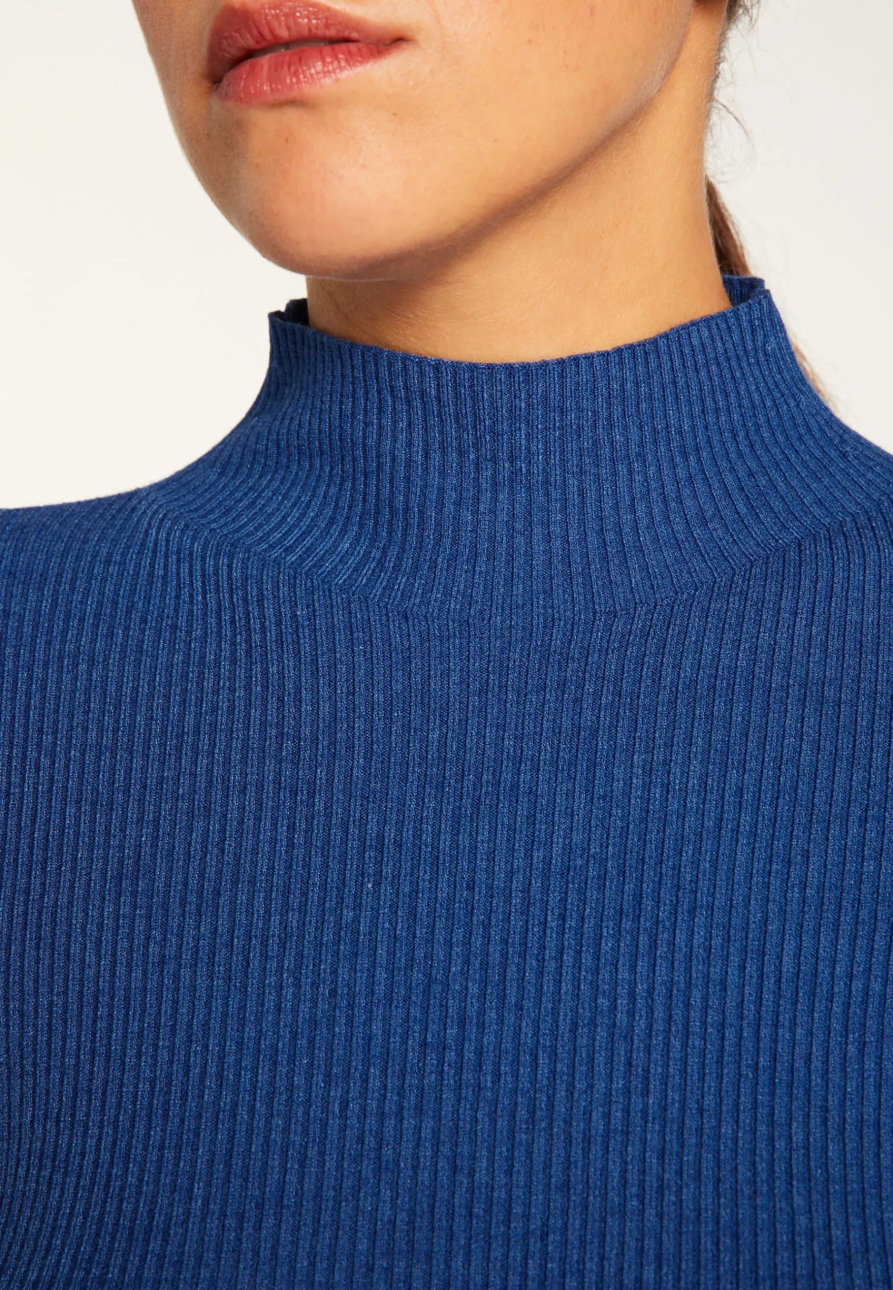 Montagut Pulls-Pull col montant en laine mélangée - Reagan 48-Bleu roi