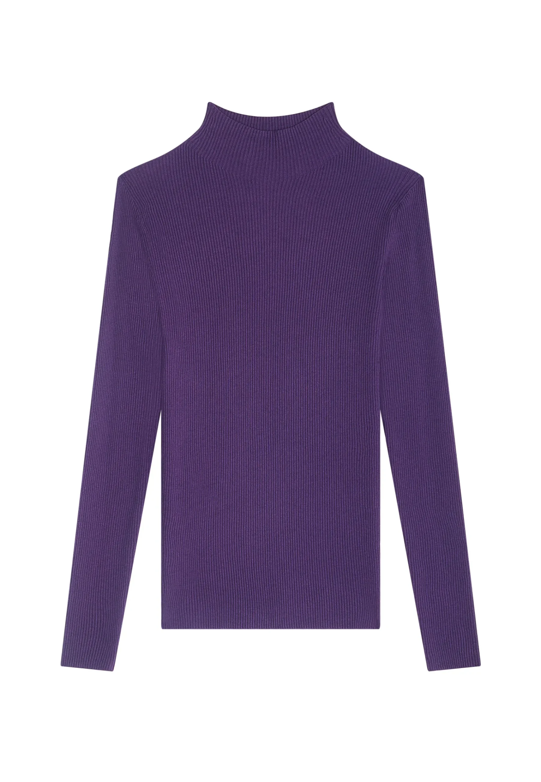 Montagut Pulls-Pull col montant en laine mélangée - Reagan 18-Violet foncé