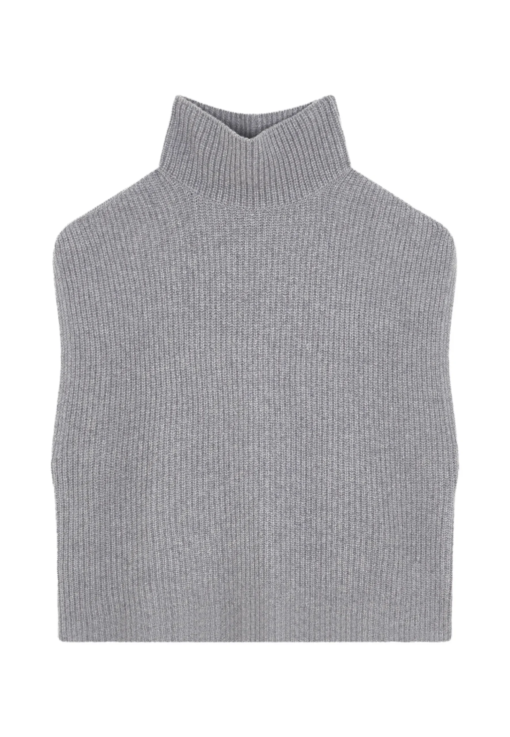 Montagut Les Incontournables-Pull col montant sans manches en cachemire mélangé - Dalya 09-Gris moyen