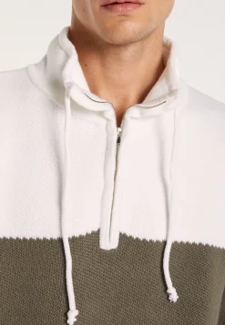 Montagut Pulls-Pull col montant zippé - Loic 02-Blanc