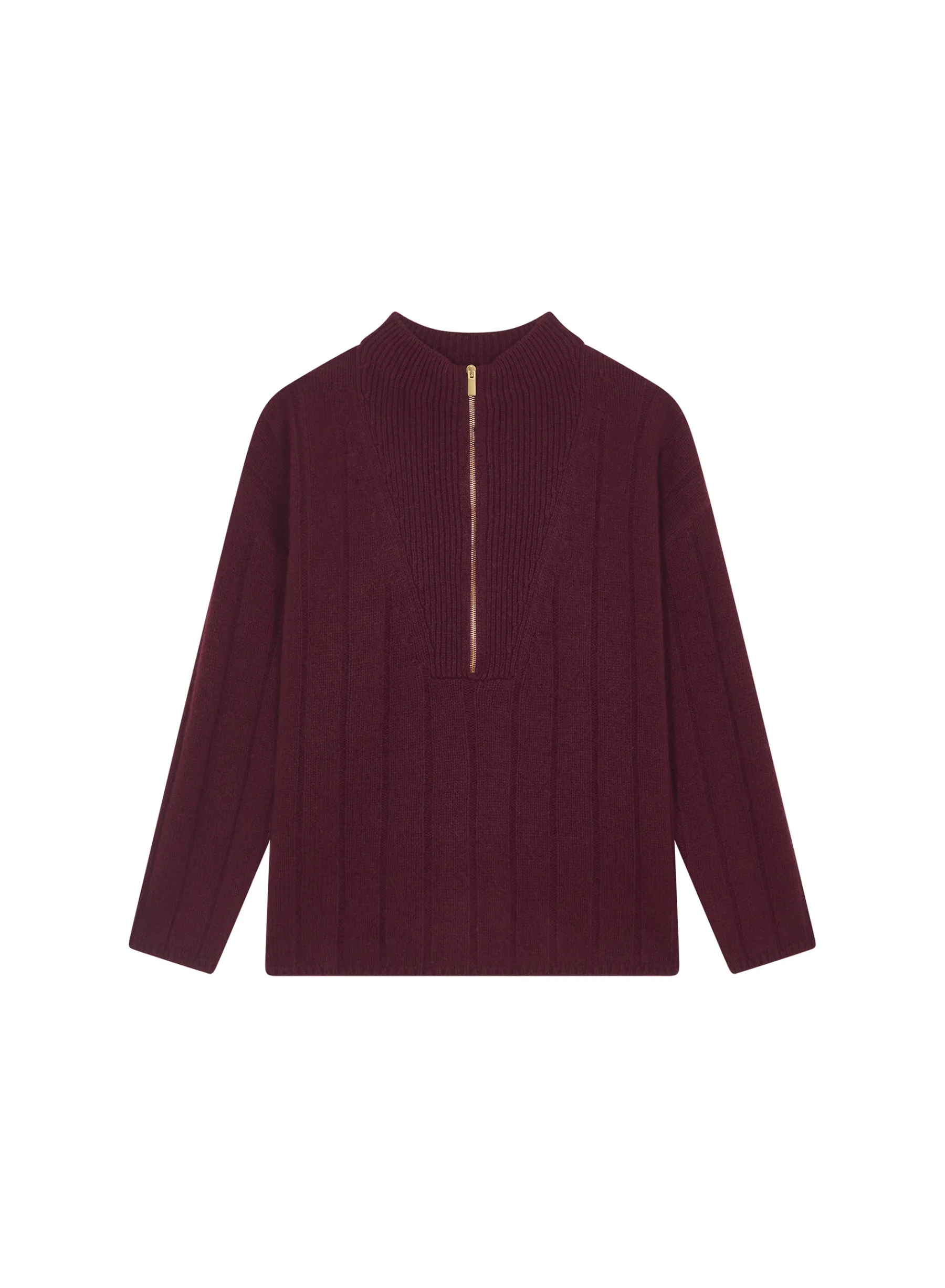 Montagut Pulls-Pull col montant zippé en cachemire mélangé - Lodric 51-Bordeaux