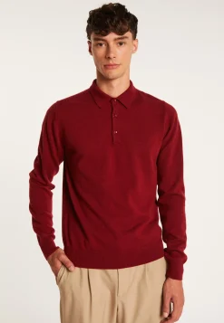 Montagut Pulls-Pull col polo en cachemire - Emerson 51-Bordeaux