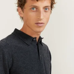 Montagut Pulls-Pull col polo en cachemire - Emerson 10-Gris foncé