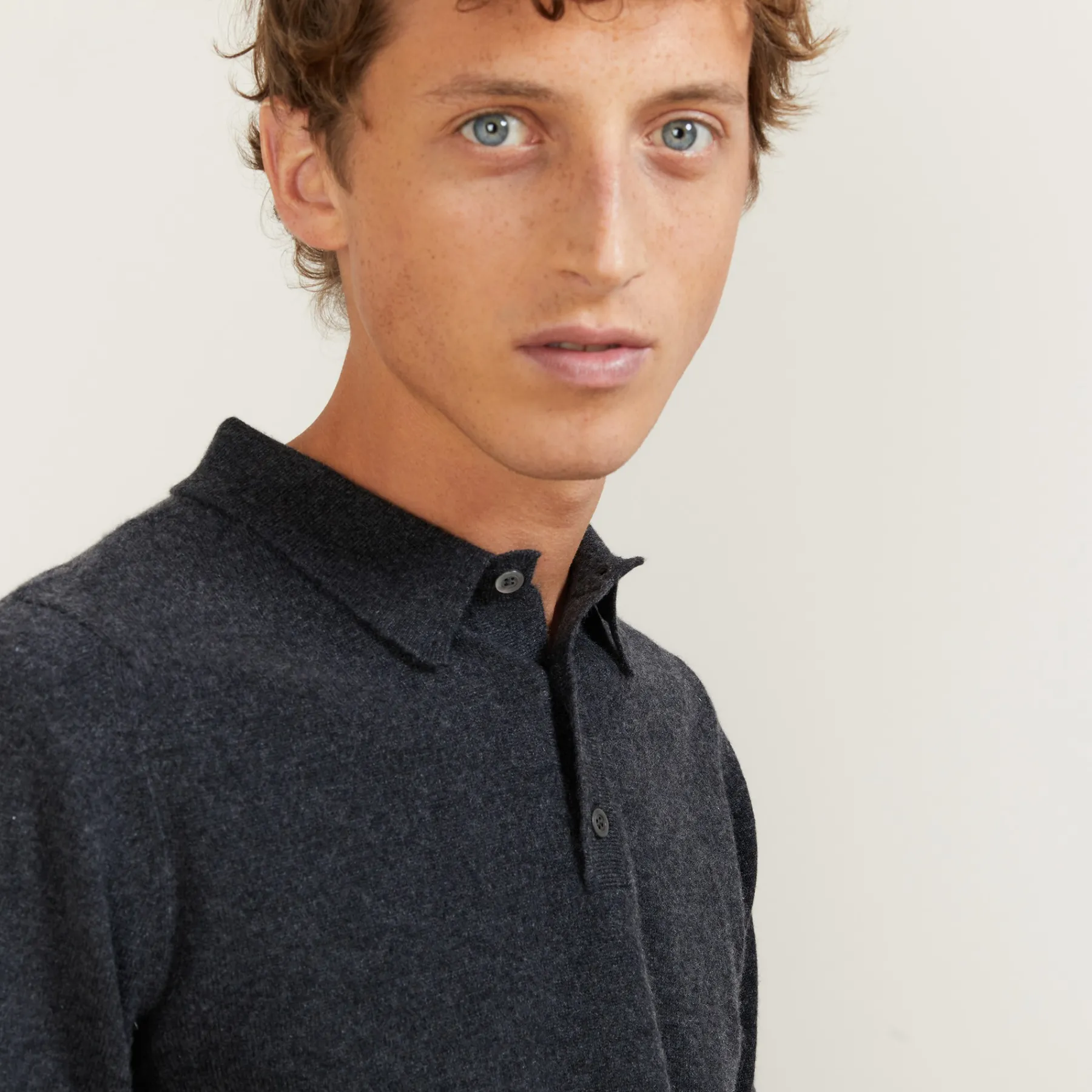 Montagut Pulls-Pull col polo en cachemire - Emerson 10-Gris foncé