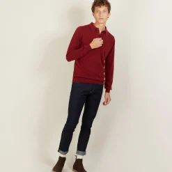 Montagut Pulls-Pull col polo en cachemire - Emerson 51-Bordeaux