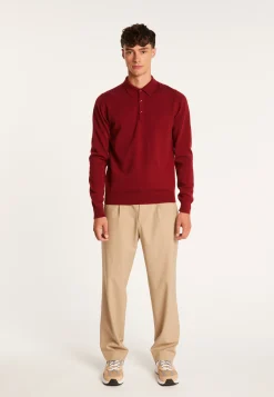 Montagut Pulls-Pull col polo en cachemire - Emerson 51-Bordeaux