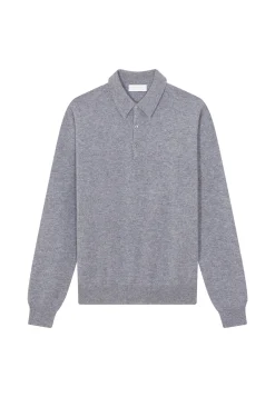 Montagut Pulls-Pull col polo en cachemire - Emerson 09-Gris moyen
