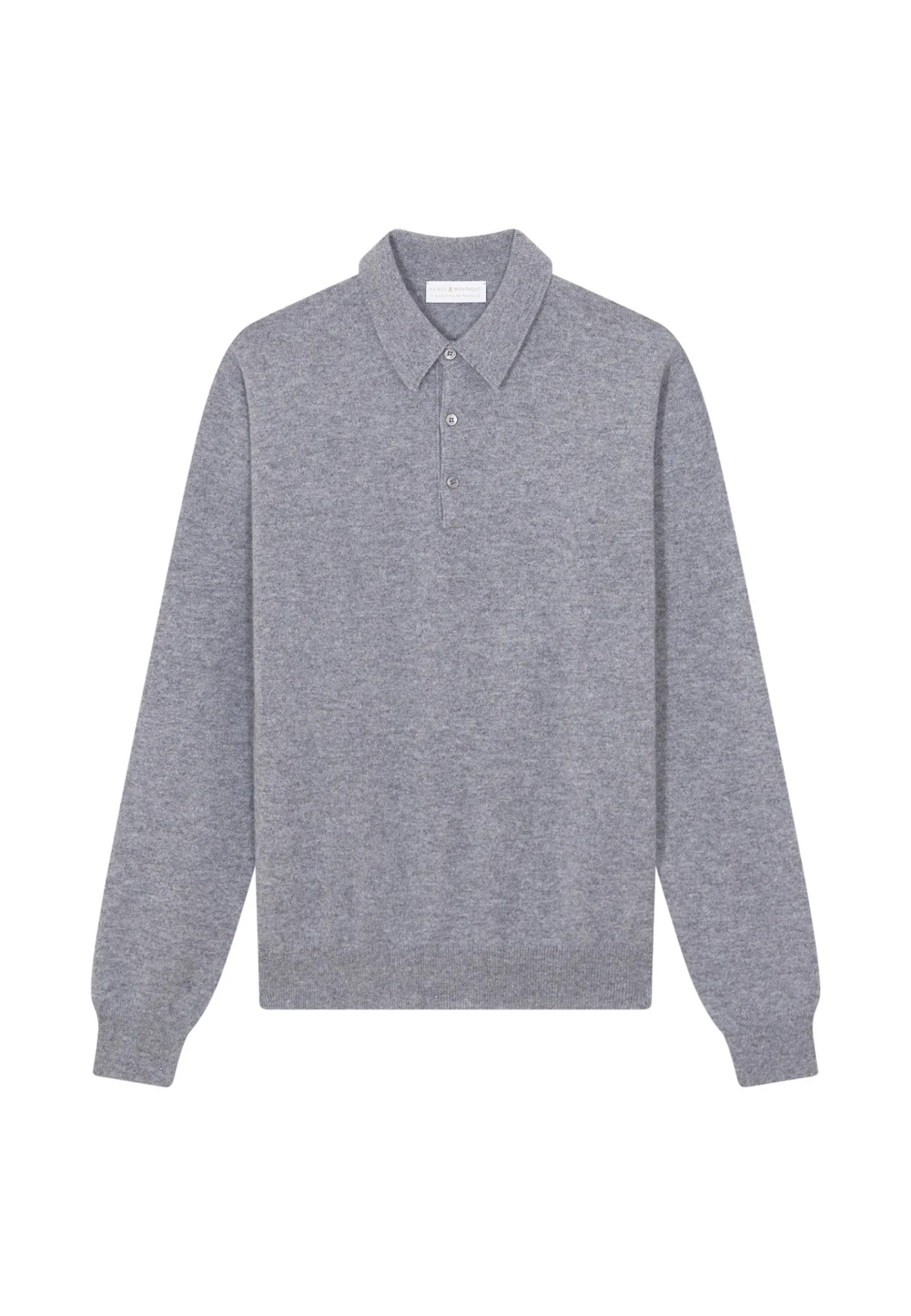 Montagut Pulls-Pull col polo en cachemire - Emerson 09-Gris moyen