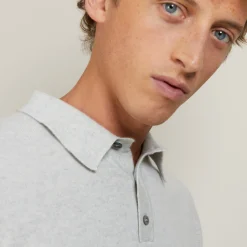 Montagut Pulls-Pull col polo en cachemire - Emerson 11-Gris clair