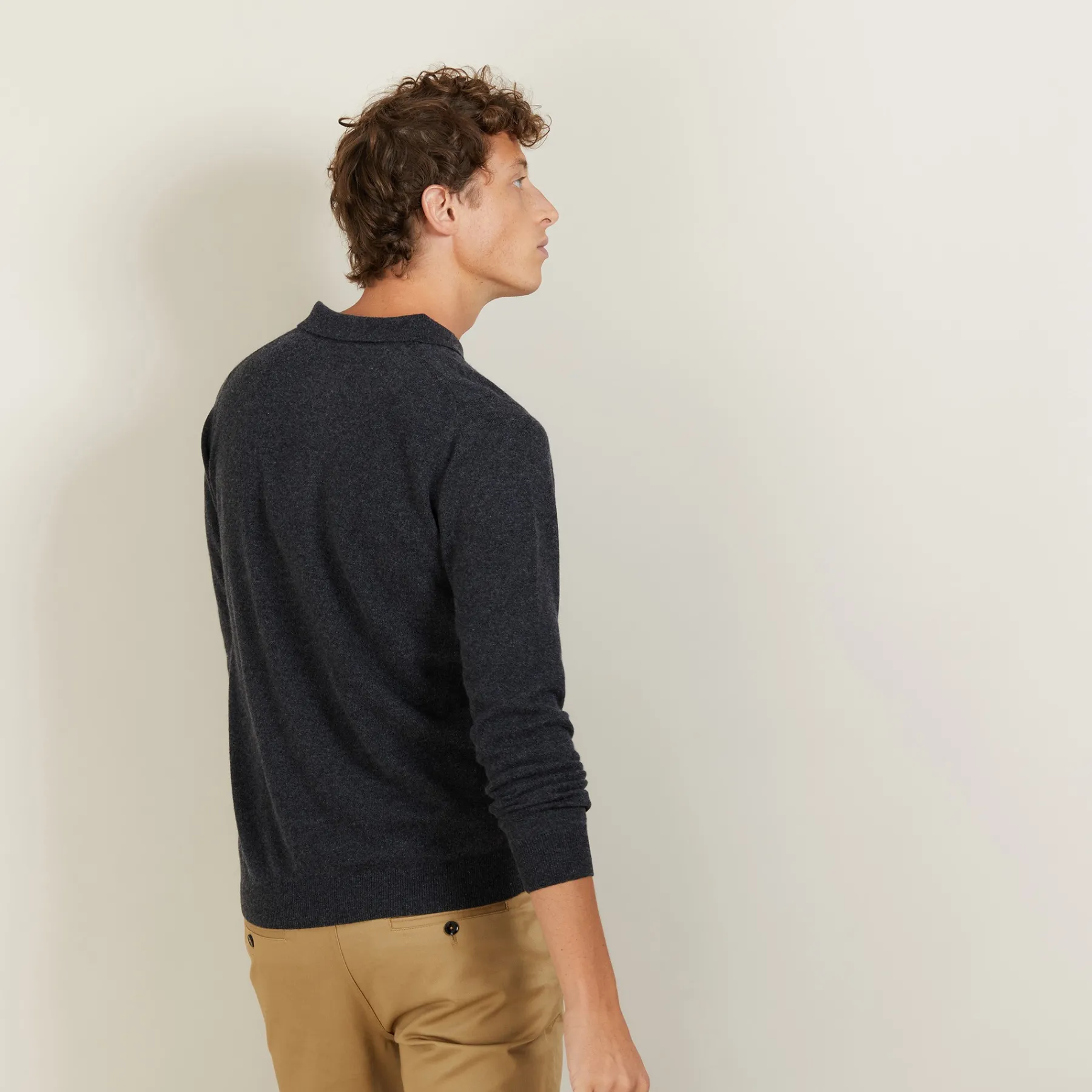 Montagut Pulls-Pull col polo en cachemire - Emerson 10-Gris foncé